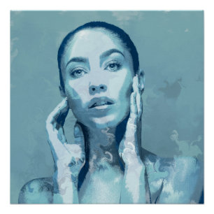 "Woman in Blue" Glossy Poster
