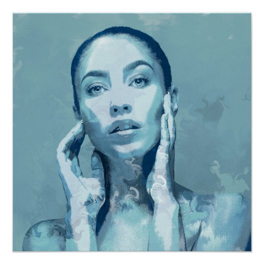 "Woman in Blue" Glossy Poster (Voorkant)