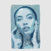 "Woman in Blue" Golfhanddoek (Voorkant)