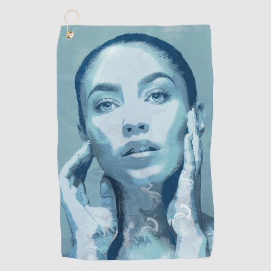 "Woman in Blue" Golfhanddoek (Voorkant)