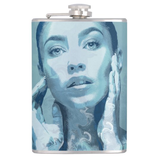 "Woman in Blue" Heupfles (Voorkant)