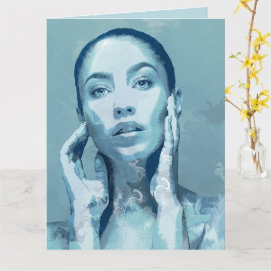 "Woman in Blue" Kaart (Gele Bloem)