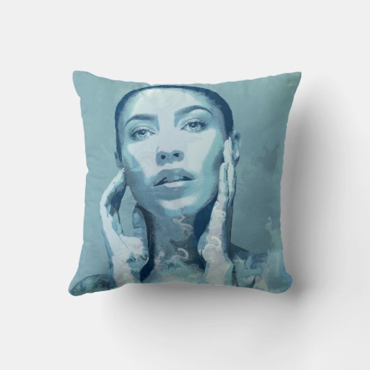 "Woman in Blue"  Kussen (Achterkant)
