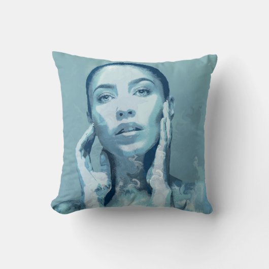 "Woman in Blue"  Kussen (Voorkant)