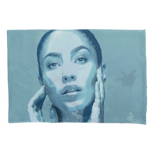 "Woman in Blue"  Kussensloop (Voorkant)