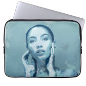 "Woman in Blue" Laptop Sleeve (Voorkant)