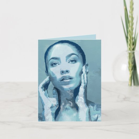 "Woman in Blue" Notitiekaartje (Voorkant)