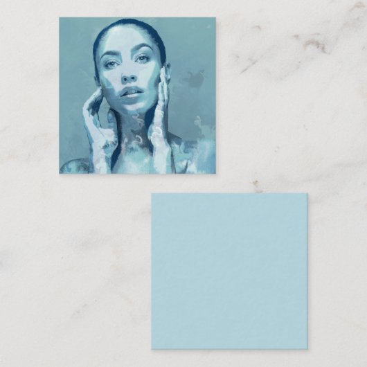 "Woman in Blue" Notitiekaartje (Voorkant / Achterkant)