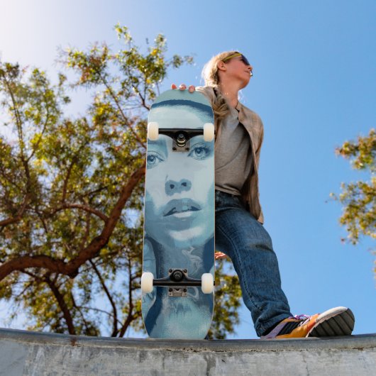 "Woman in Blue" Persoonlijk Skateboard (Buiten 1)