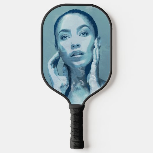 "Woman in Blue" Pickleball Paddle (Voorkant)