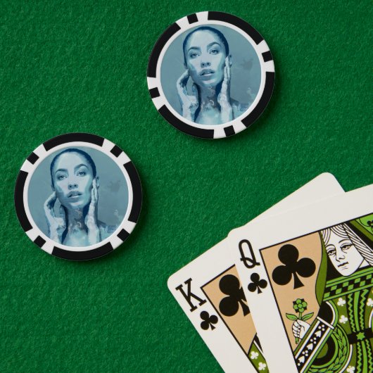 "Woman in Blue" Poker Chips (Pokertafel (Dubbel))