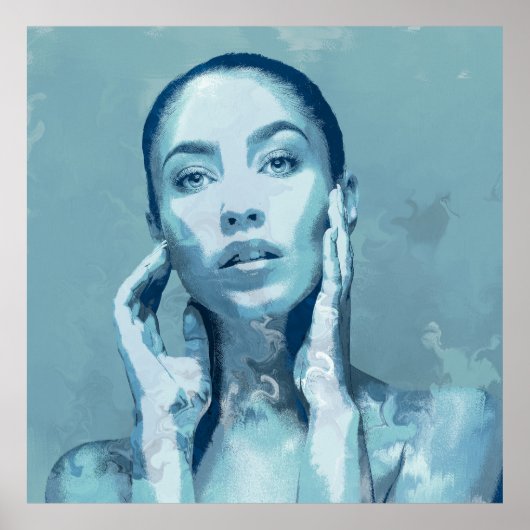 "Woman in Blue" Poster mat (Voorkant)