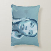 "Woman in Blue" Premium Canvas  Accent Kussen (Achterkant (Verticaal))