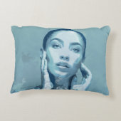 "Woman in Blue" Premium Canvas  Accent Kussen (Achterkant)