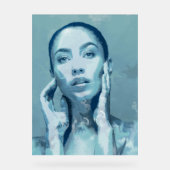 "Woman in Blue" Premium Canvas Acryl Bord (Voorkant)