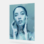 "Woman in Blue" Premium Canvas Acryl Bord (Hoek)