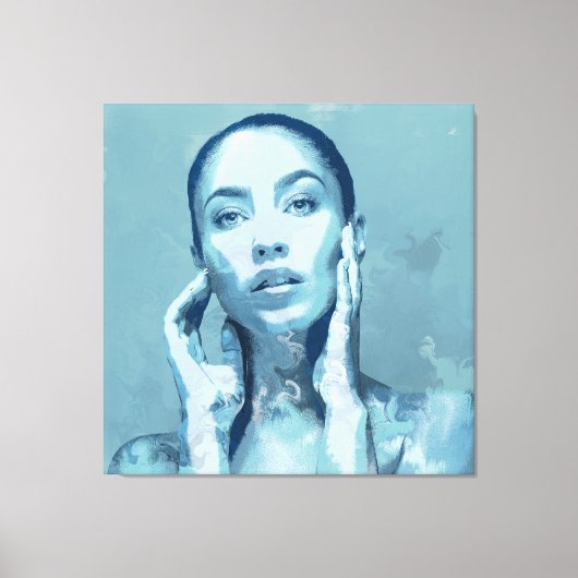 "Woman in Blue" Premium Canvas  Afdruk (Voorkant)