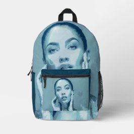 "Woman in Blue" Premium Canvas Bedrukte Rugzak