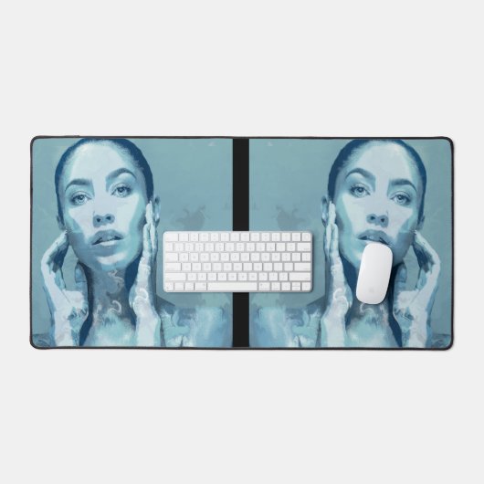 "Woman in Blue" Premium Canvas  Bureaumat (Keyboard & Muis)