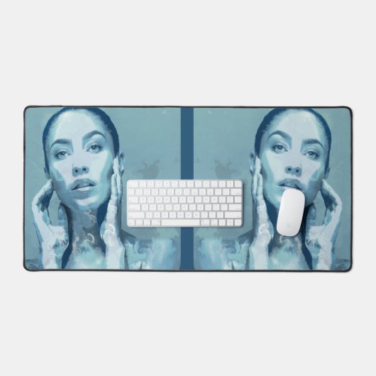 "Woman in Blue" Premium Canvas  Bureaumat (Keyboard & Muis)