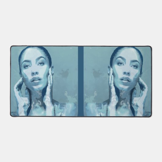 "Woman in Blue" Premium Canvas  Bureaumat (Voorkant)