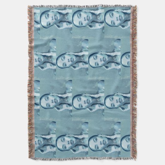 "Woman in Blue" Premium Canvas  Deken (Voorkant Verticaal)