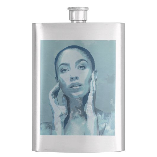 "Woman in Blue" Premium Canvas Flacon (Voorkant)