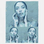 "Woman in Blue" Premium Canvas  Fleece Deken (Voorkant)