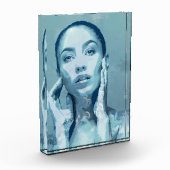 "Woman in Blue" Premium Canvas  Fotoblokken (Links)