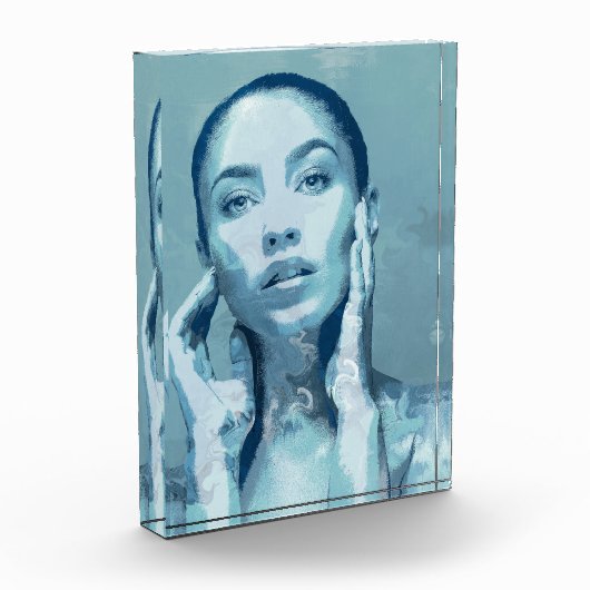 "Woman in Blue" Premium Canvas  Fotoblokken (Links)