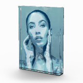 "Woman in Blue" Premium Canvas  Fotoblokken (Rechts)