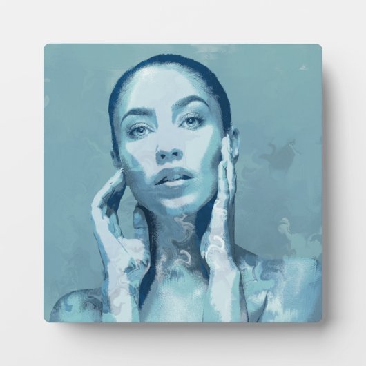 "Woman in Blue" Premium Canvas  Fotoplaat (Voorkant)