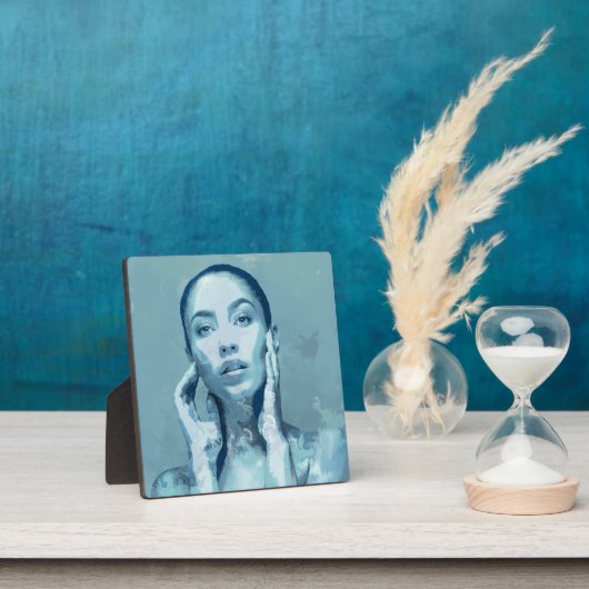 "Woman in Blue" Premium Canvas  Fotoplaat (Insitu)