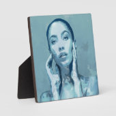 "Woman in Blue" Premium Canvas  Fotoplaat (Voorkant)