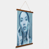 "Woman in Blue" Premium Canvas  Hangend Wandkleed (Gebogen)