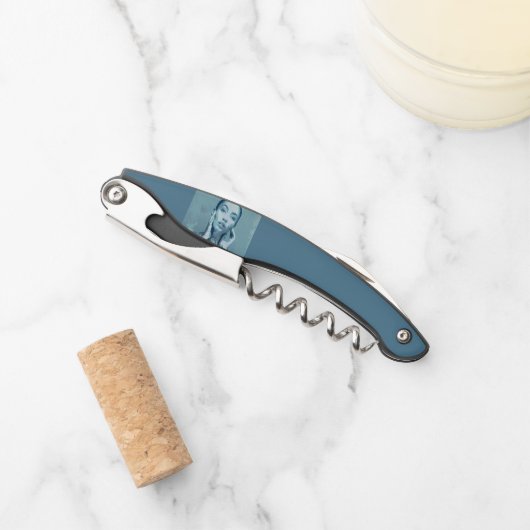 "Woman in Blue" Premium Canvas Kurkentrekker (Voorkant)