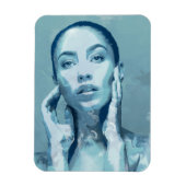 "Woman in Blue" Premium Canvas Magneet (Verticaal)