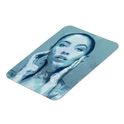 "Woman in Blue" Premium Canvas Magneet (Linkerzijde)