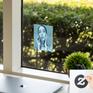 "Woman in Blue" Premium Canvas Raamsticker
