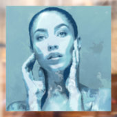 "Woman in Blue" Premium Canvas Raamsticker (Vel 2)