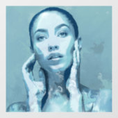 "Woman in Blue" Premium Canvas Raamsticker (Vel)