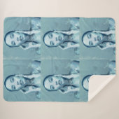 "Woman in Blue" Premium Canvas  Sherpa Deken (Voorkant (horizontaal))