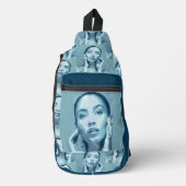 "Woman in Blue" Premium Canvas Sling Bag (Voorkant)