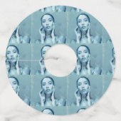 "Woman in Blue" Premium Canvas  Wijnglaslabel (Voorkant)