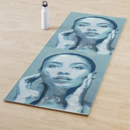 "Woman in Blue" Premium Canvas  Yogamat