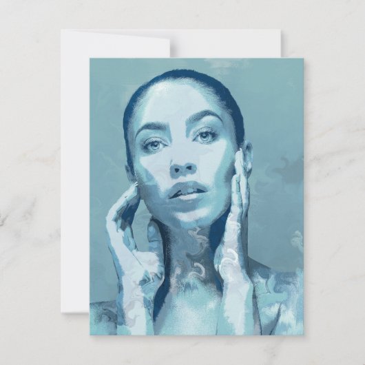 "Woman in Blue" RSVP Kaartje (Voorkant)