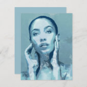"Woman in Blue" RSVP Kaartje (Voorkant / Achterkant)
