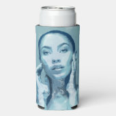 "Woman in Blue" Seltzer Blikjeskoeler (Seltzer Achterkant)