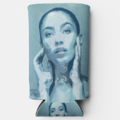 "Woman in Blue" Seltzer Blikjeskoeler (Voorkant)