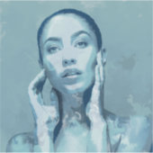 "Woman in Blue" Sticker (Voorkant)